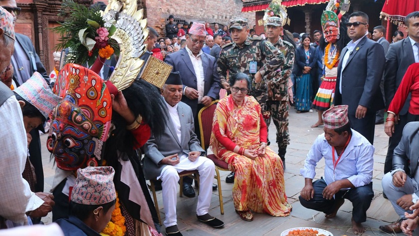 राष्ट्रपति पौडेलद्वारा नवदुर्गाको पूजा