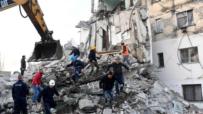 अल्बानियामा भूकम्प पीडितको उद्धार जारी, ३५ जनाको मृत्यु भएको पुष्टी