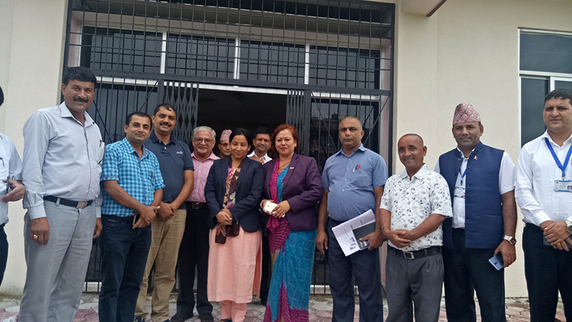 नेपाल प्रेस युनियन चितवनको नबनिर्मित भबनको निरिक्षण