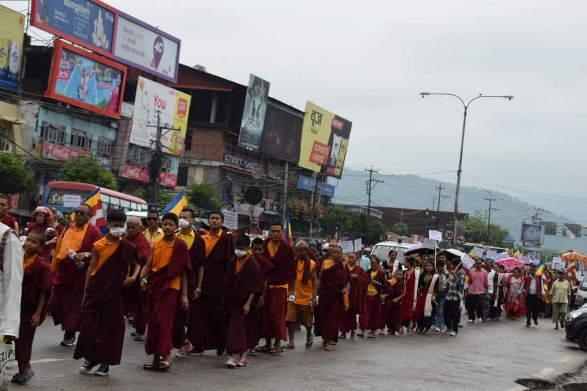 बुद्धको मुर्ति तोडफोडको विरोधमा शान्तिर्‍याली