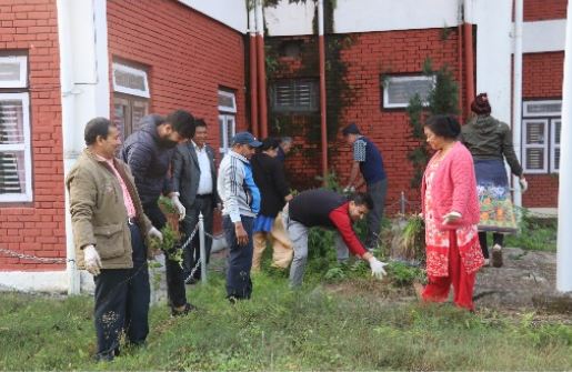 प्रजातन्त्र दिवसका अवसरमा चितवनका सरकारी कार्यालय सरसफाइ