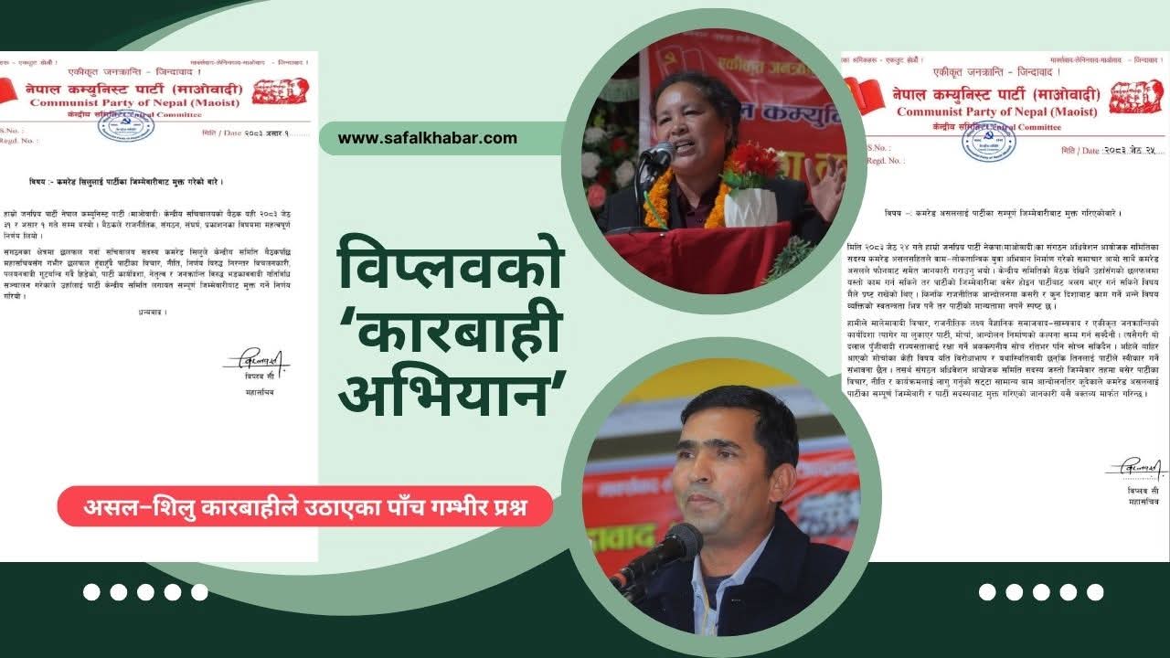 एक सातामै दुई प्रभावशाली नेतामाथि विप्लवको कारबाही