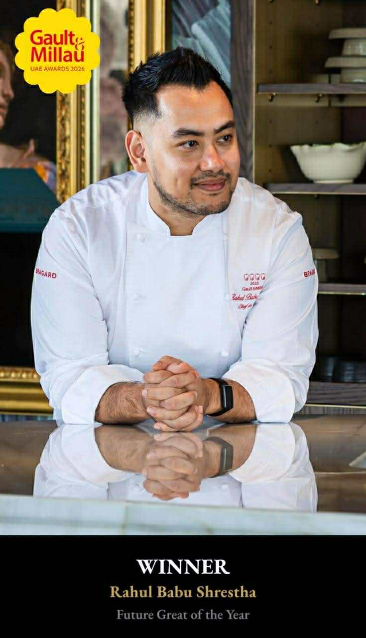 नेपाली सेफ राहुलबाबु श्रेष्ठ युएइको प्रतिष्ठित ‘फ्युचर ग्रेट अफ द इयर’ अवार्डबाट सम्मानित