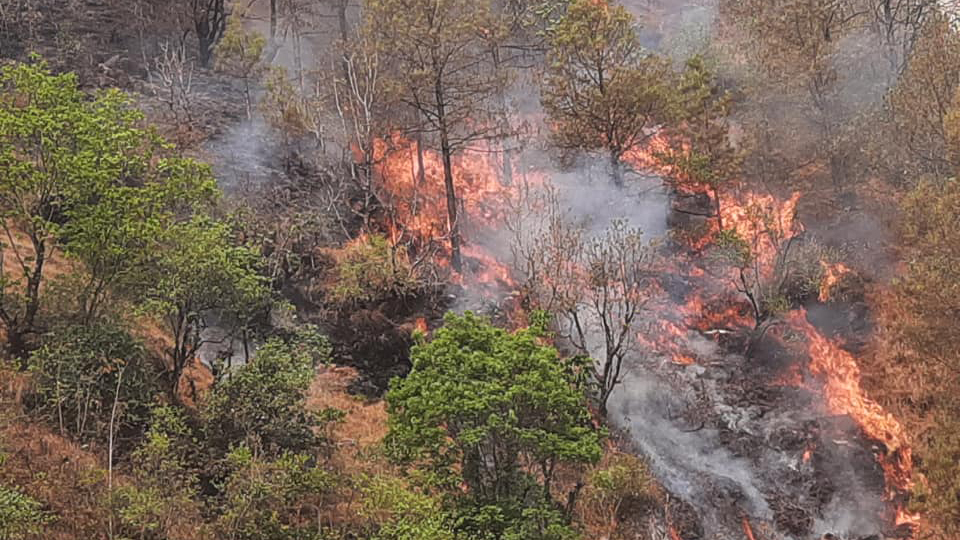 आगलागीबाट रोल्पाको पिराले गाउँका २५ घर जले