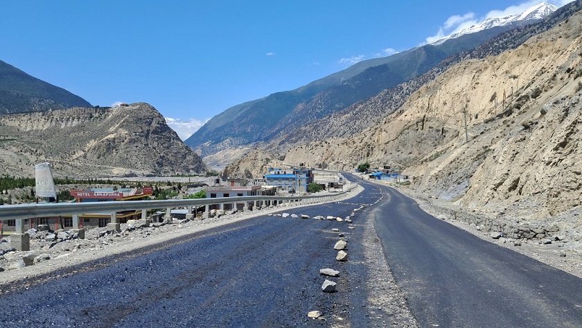 बेनी–जोमसोम–कोरला सडकखण्डको ८४ प्रतिशत भौतिक प्रगति