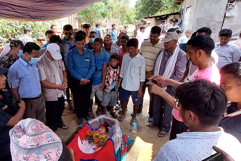 खेलाडी चौधरीको शवमा राष्ट्रिय झण्डा ओढाएर सम्मान