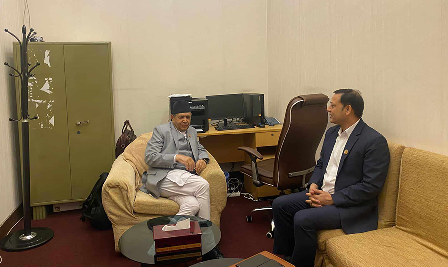 सभामुख घिमिरे र रास्वपाका कार्यवाहक सभापतिबिच भेटवार्ता