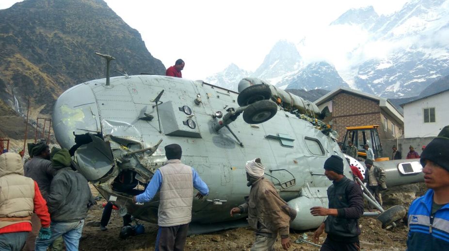 भारतीय वायुसेनाको  अाइएएफ हेलिकप्टर दुर्घटना