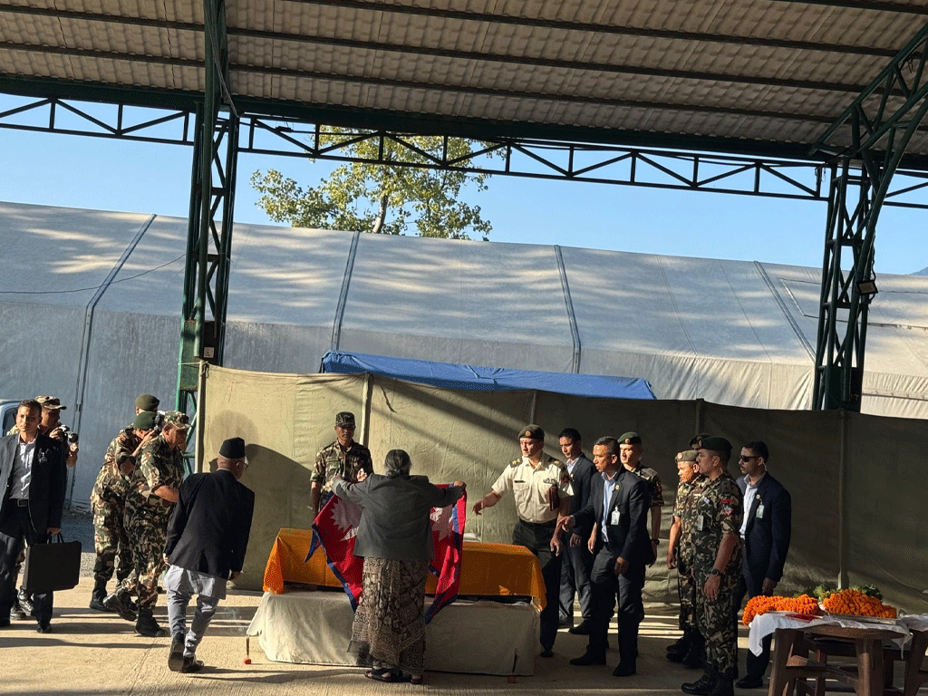 विपिनको पार्थिव शरीरमा प्रधानमन्त्रीसहितले दिए श्रद्धाञ्जली