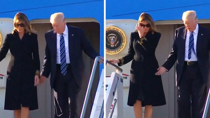 अमेरिकी राष्ट्रपति ट्रम्पकी पत्‍नी मेलानिया किन समाउन चाहन्‍नन् श्रीमानको हात ?