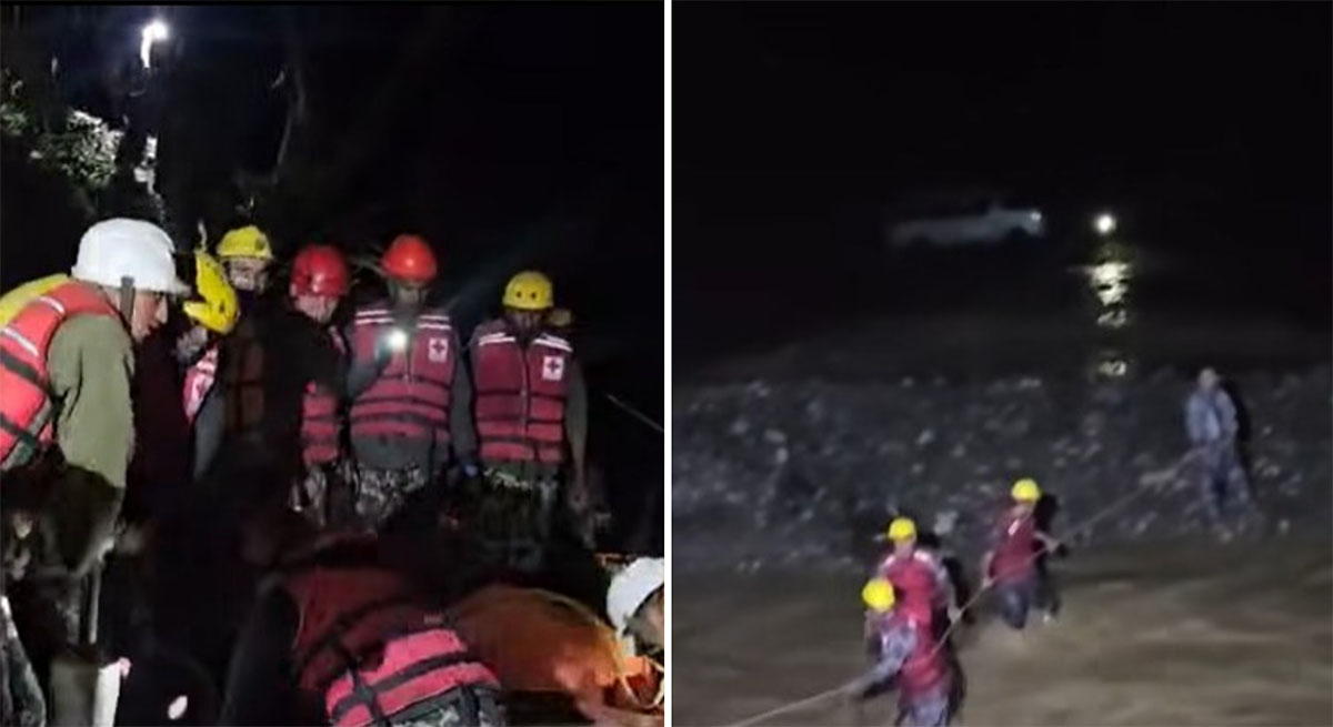 रोशी खोलमा फसेका पाँच वटा माइक्रो र ८९ यात्रुको मध्यरातमा सकुशल उद्धार