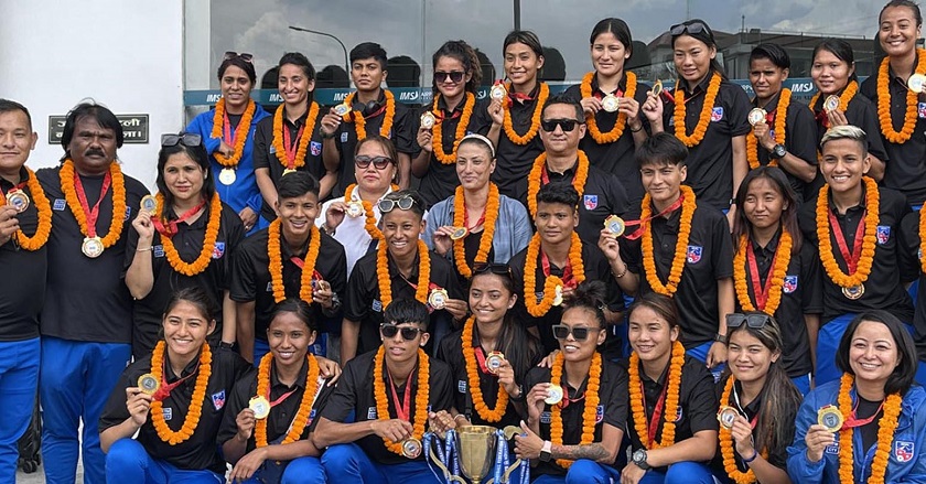 बंगलादेशसँगको सिरिज जितेर नेपाल फर्कियो महिला फुटबल टोली